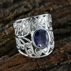 Katharina Filigree Blue Ring - Elegant Silver Design