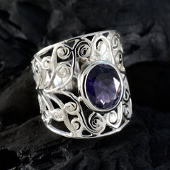 Katharina Filigree Blue Ring - Elegant Silver Design