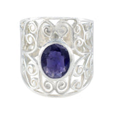 Katharina Filigree Blue Ring - Elegant Silver Design Iolite Blue