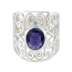 Katharina Filigree Blue Ring - Elegant Silver Design Iolite Blue