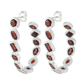 Katharina Red Stud Earrings for Stylish Everyday Wear Garnet Red Stud