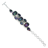 Kennedy Multi Links Bracelet with Colorful Gemstones Mystic Quartz multicolor