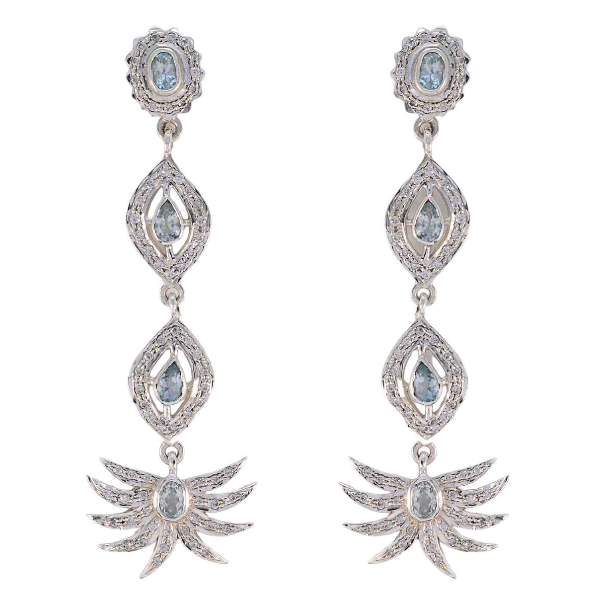 Kristine Blue Chunky Earrings for Trendy Elegance Blue Topaz Blue Stud