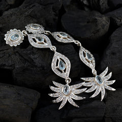 Kristine Blue Chunky Earrings for Trendy Elegance