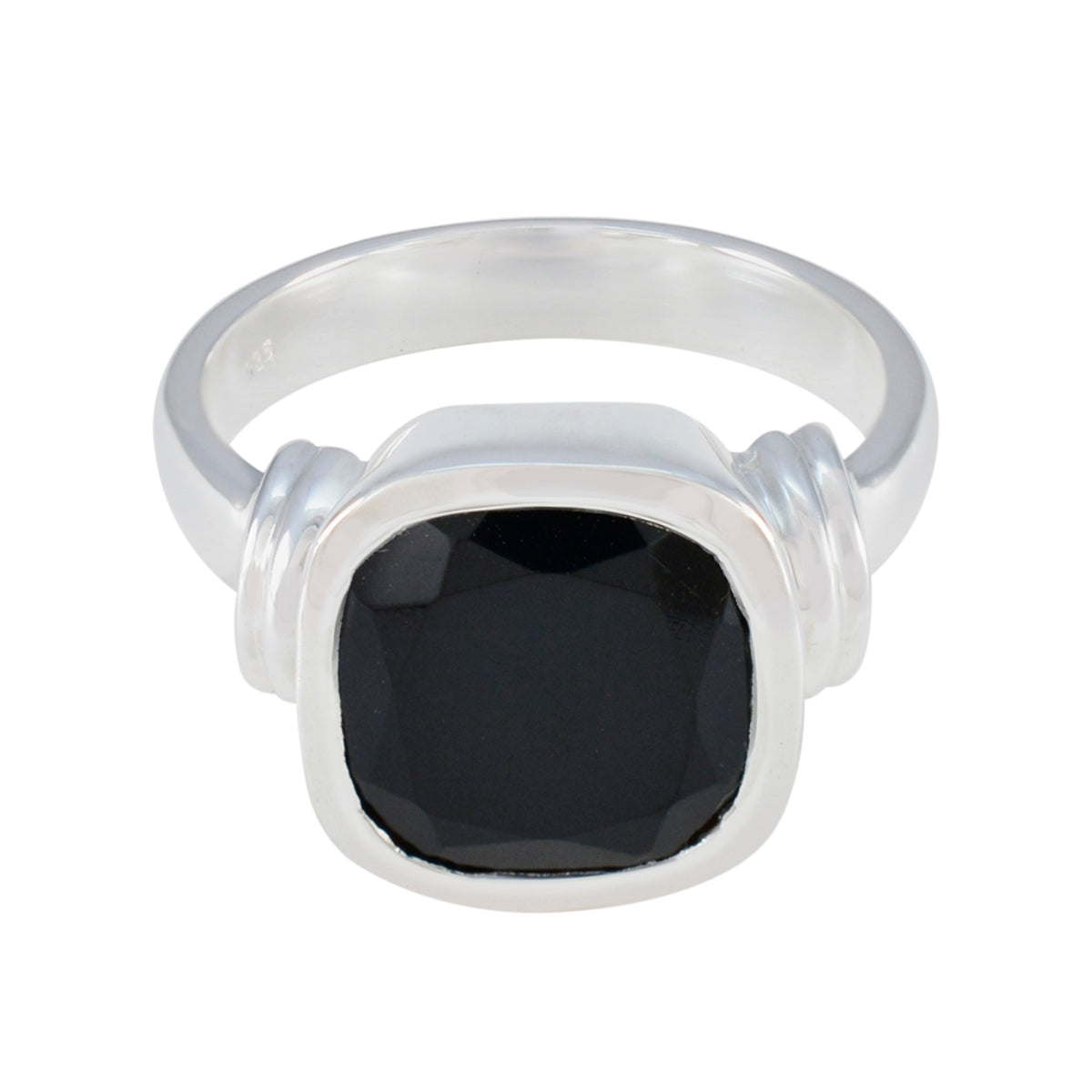 Lakshmi Signet Black Solitaire Ring Black Onyx Black