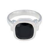 Lakshmi Signet Black Solitaire Ring Black Onyx Black