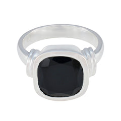 Lakshmi Signet Black Solitaire Ring Black Onyx Black
