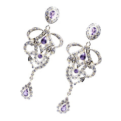 Lakshmi Purple Stud Earrings - Elegant Daily Jewelry