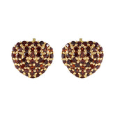 Lakshmi Red Stud Earrings for Everyday Glamour Garnet Red Stud
