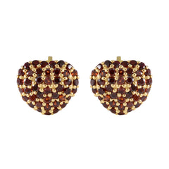 Lakshmi Red Stud Earrings for Everyday Glamour Garnet Red Stud