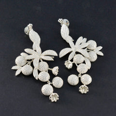 Lakshmi White Statement Earrings for Elegant Style