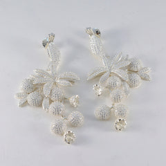 Lakshmi White Statement Earrings for Elegant Style