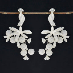 Lakshmi White Statement Earrings for Elegant Style