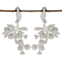 Lakshmi White Statement Earrings for Elegant Style Cubic Zirconia White Stud
