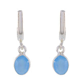 Laura Blue Stud Earrings - Chic Gemstone Jewelry Blue Chalcedony Blue Stud