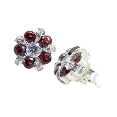 Lea Red Stud Earrings for Fashionable Elegance