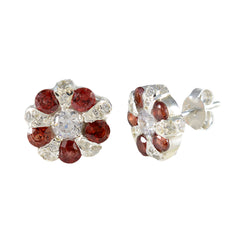 Lea Red Stud Earrings for Fashionable Elegance