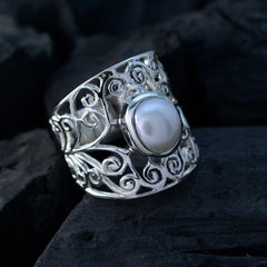 Leah Filigree White Solitaire Ring - Elegant Design