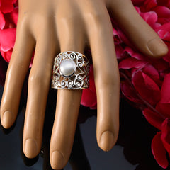 Leah Filigree White Solitaire Ring - Elegant Design