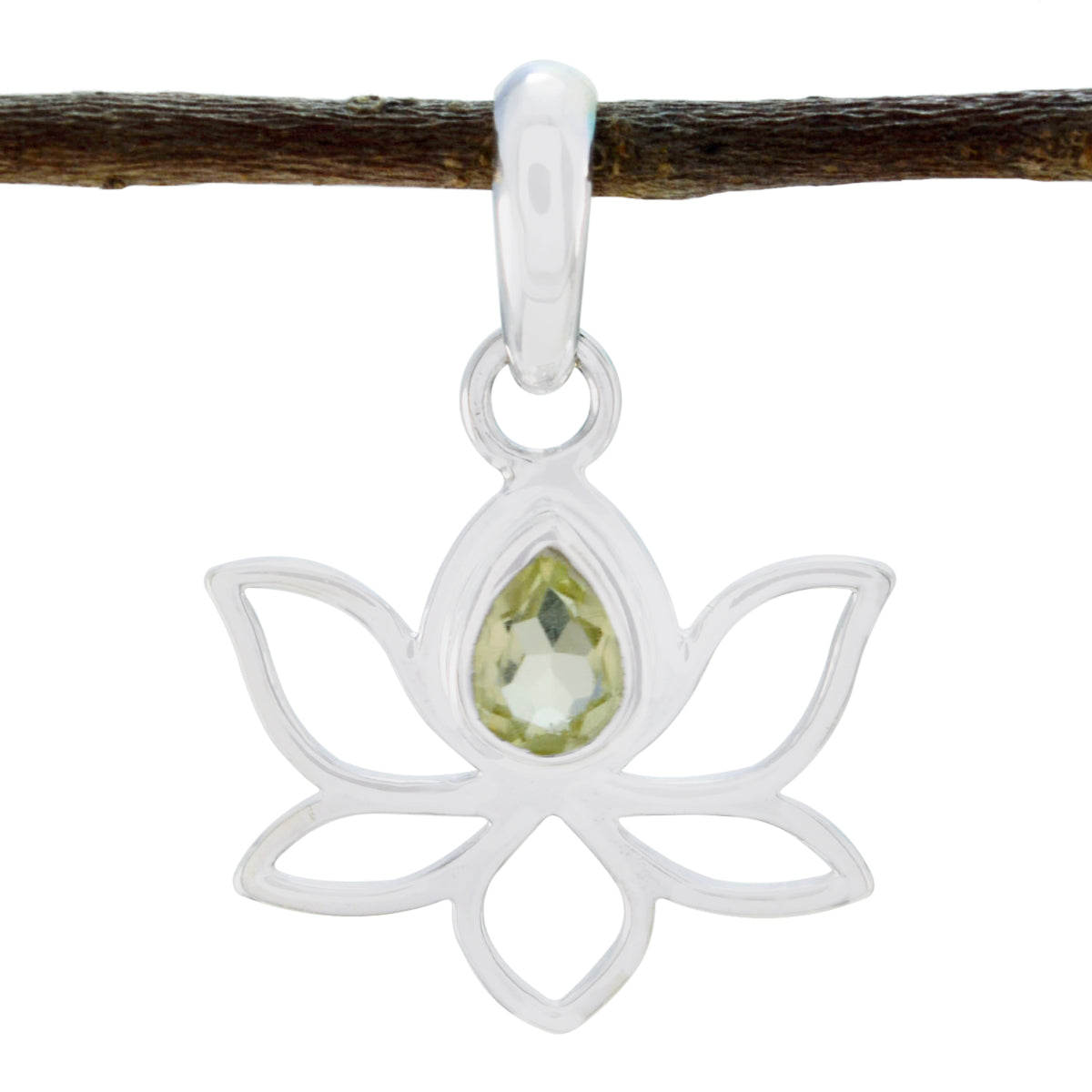 Li Lee Jewelry Online Lotus Pendant in Silver Lemon Quartz Yellow Yellow