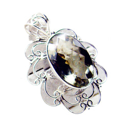 Victoria Light Green Chunky Pendant in Silver Setting