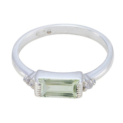 Rina Light Green Gemstone Halo Ring in Sterling Silver Green Amethyst Green