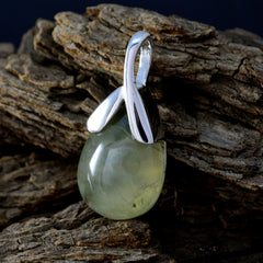 Greta Light Green Gemstone Pendant with Silver Accent