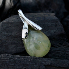 Greta Light Green Gemstone Pendant with Silver Accent