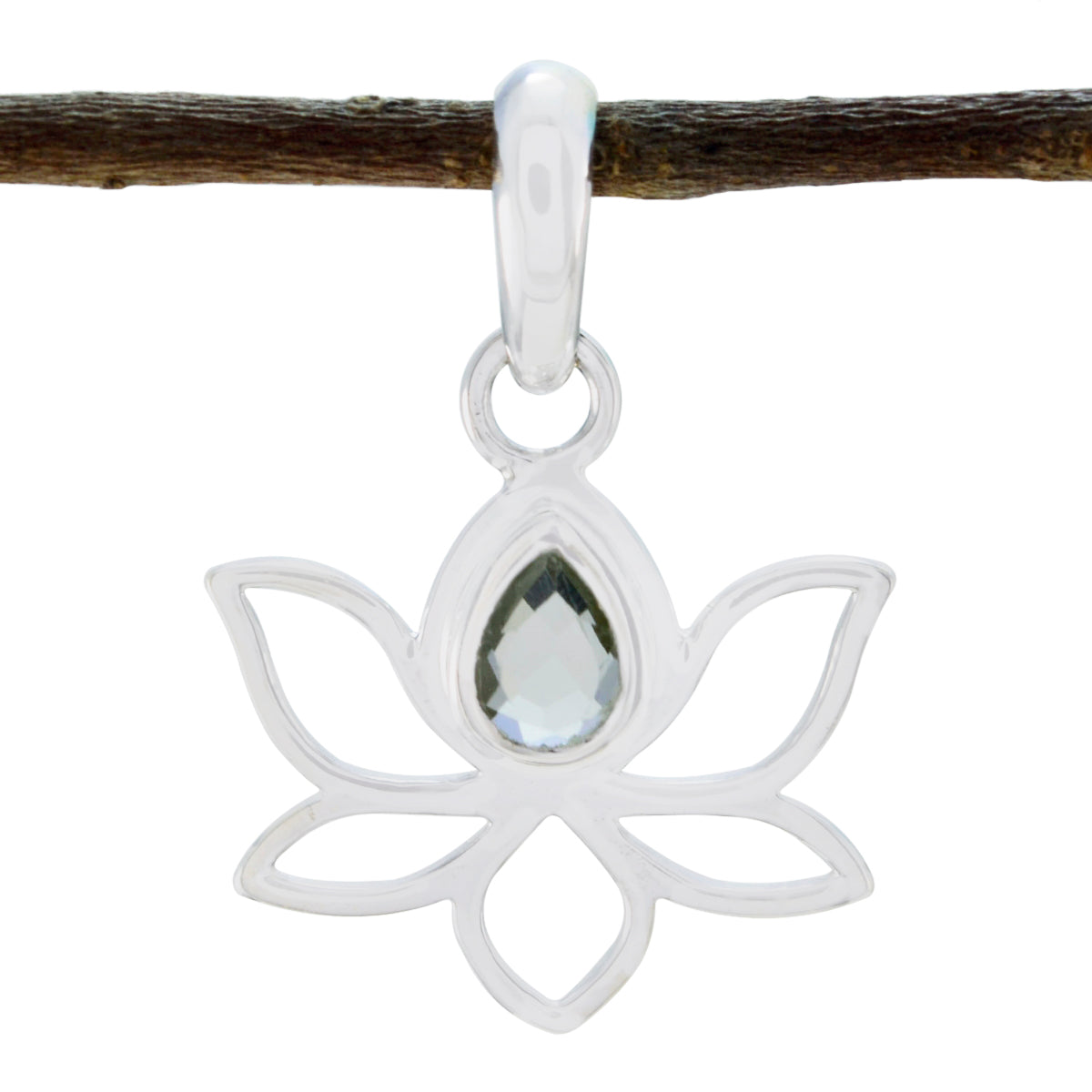 Hye-jin Light Green Pendant Jewelry - Lotus Design Green Amethyst Light Green Light Green