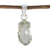Gabriela Light Green Pendant Necklace for Everyday Wear Green Amethyst Light Green Light Green