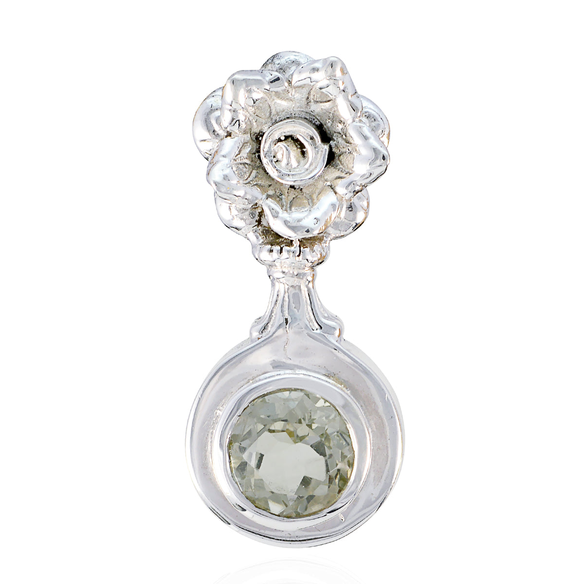 Clara Light Green Pendant Necklace - Elegant Floral Design Green Amethyst Light Green Light Green