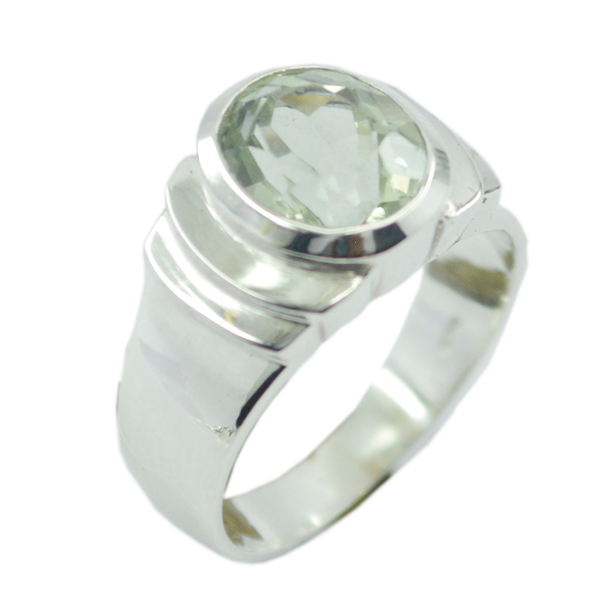 Ayesha Light Green Solitaire Ring for Elegant Style Green Amethyst Green