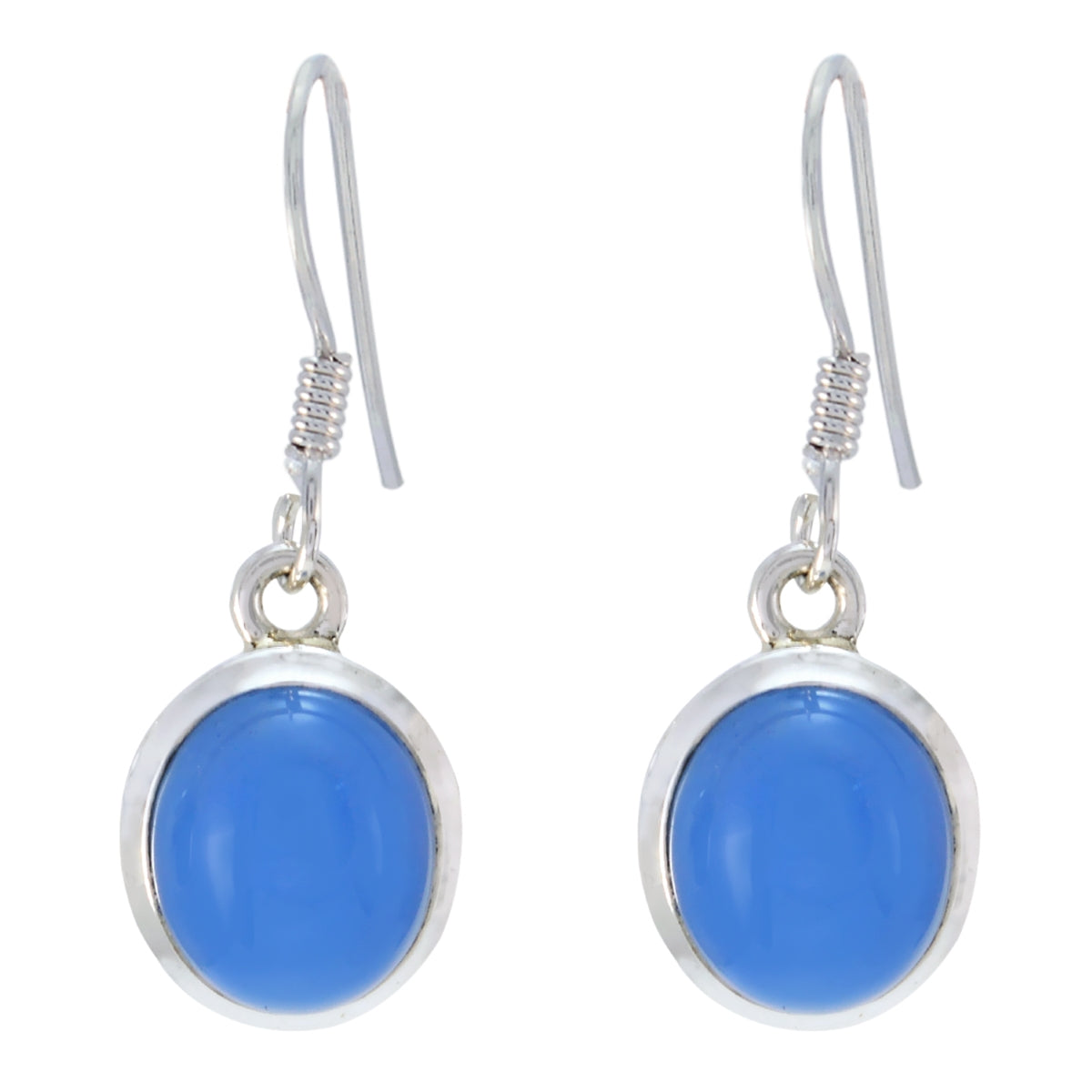 Daniela Lightweight Blue Earrings for Parties Blue Chalcedony Blue Dangle