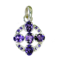 Saanvi Lightweight Fashion Pendant with Amethyst Stones Amethyst Purple Purple