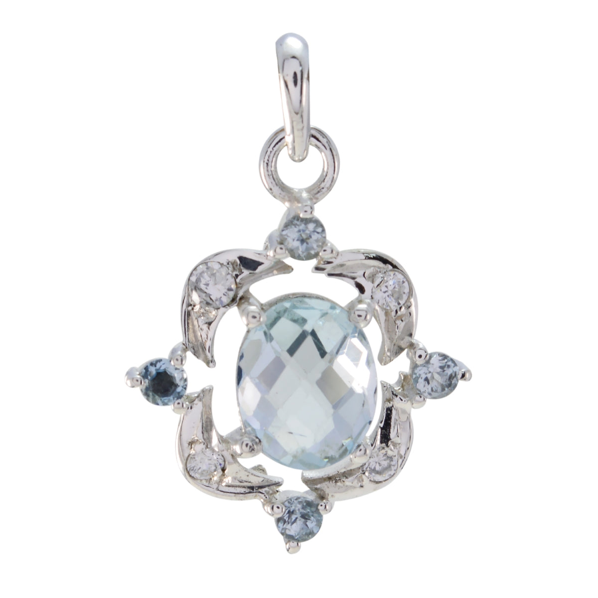 Meera Lightweight Stylish Pendant for Everyday Glam Blue Topaz Blue Blue