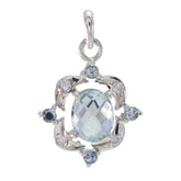 Meera Lightweight Stylish Pendant for Everyday Glam Blue Topaz Blue Blue