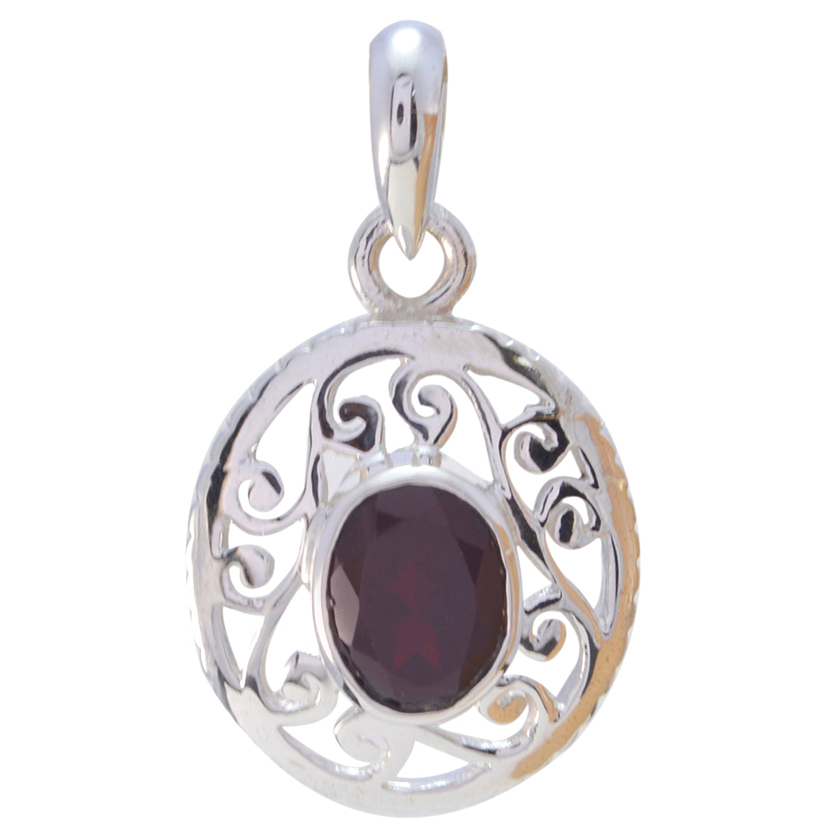 Lili Classic Gemstone Pendant with Elegant Design Garnet Red Red