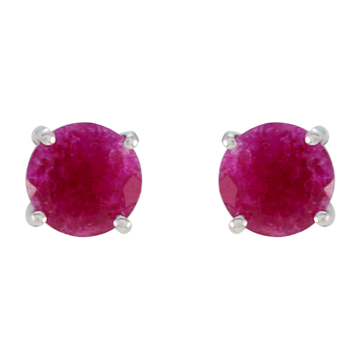Lili Red Solitaire Stud Earrings for Everyday Glam Indian Ruby Red Stud
