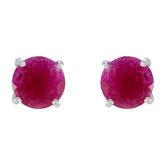Lili Red Solitaire Stud Earrings for Everyday Glam Indian Ruby Red Stud