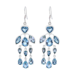 Lily Blue Dangle Earrings for Everyday Glamour Blue topaz Blue Dangle