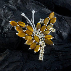 Lily Brown Jewelry Pendant Butterfly Tiger Eye Gem