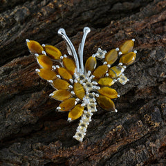 Lily Brown Jewelry Pendant Butterfly Tiger Eye Gem