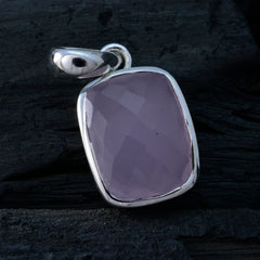 Lily Pink Pendant Jewelry - Elegant Silver Gemstone Pendant