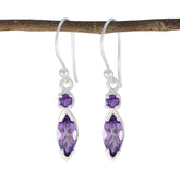Lily Purple Whisper Earrings - Elegant Gemstone Design Amethyst Purple Dangle