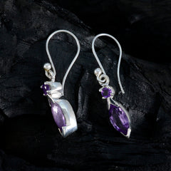 Lily Purple Whisper Earrings - Elegant Gemstone Design