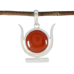 Lily Red Bubble Pendant - Stylish Silver Gemstone Pendant Red Onyx Red Red