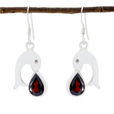 Lily Red Solitaire Earrings for Everyday Elegance Garnet Red Dangle