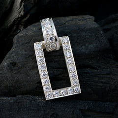 Liyana White Abstract Pendant with Sparkling Stones