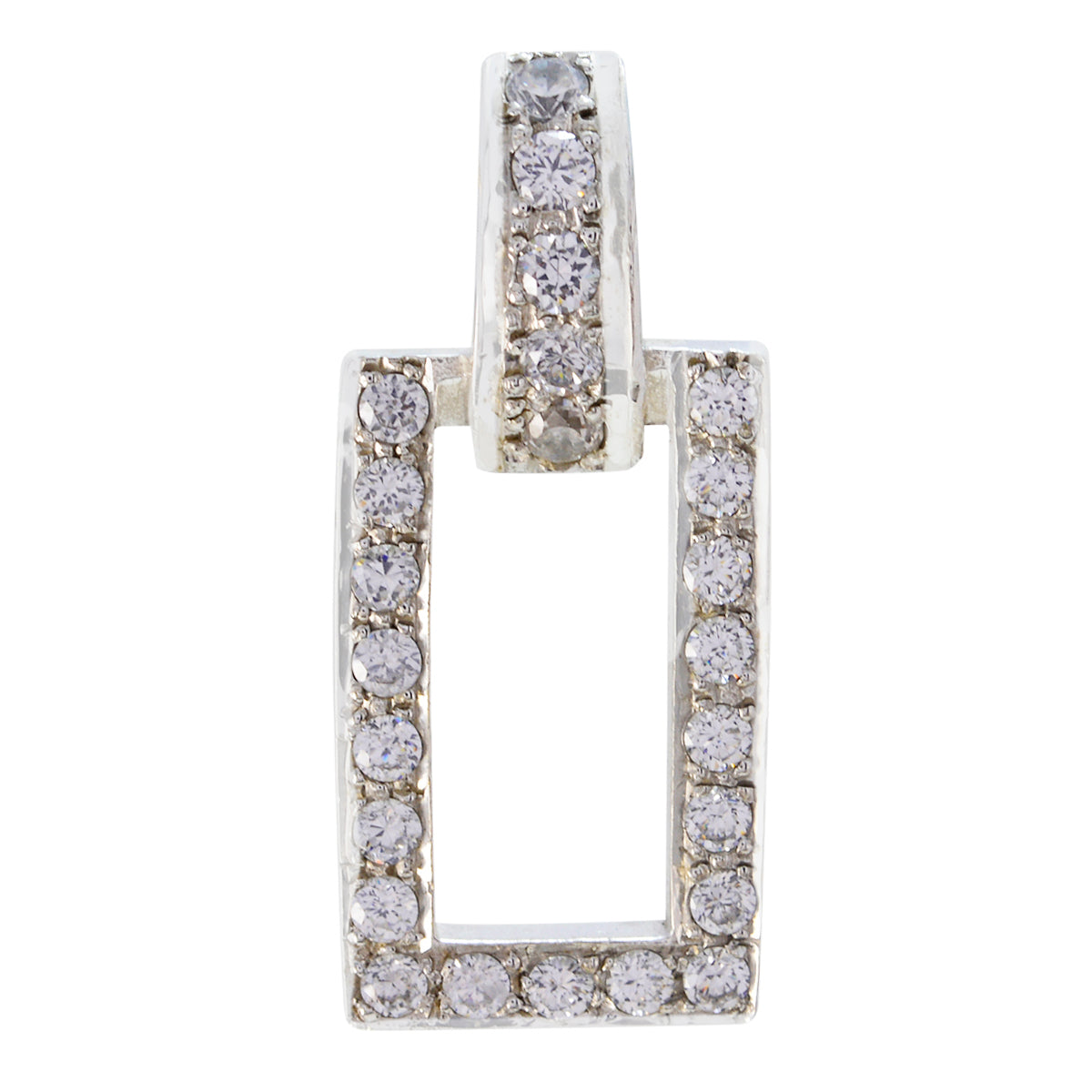 Liyana White Abstract Pendant with Sparkling Stones Crystal Quartz White White