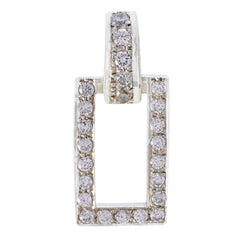 Liyana White Abstract Pendant with Sparkling Stones Crystal Quartz White White